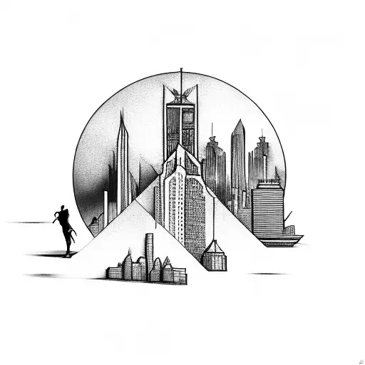 city horizont tattoo design idea