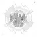 city horizont tattoo design idea