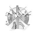 city horizont tattoo design idea