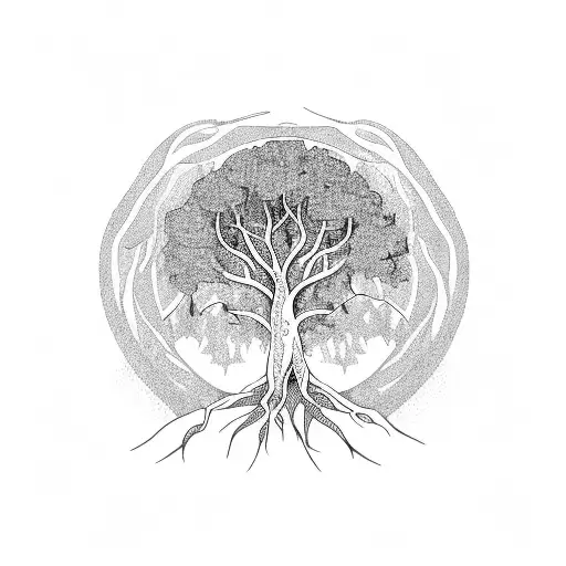 The White Tree of Gondor with its roots spreading across the client's arm tattoo design idea