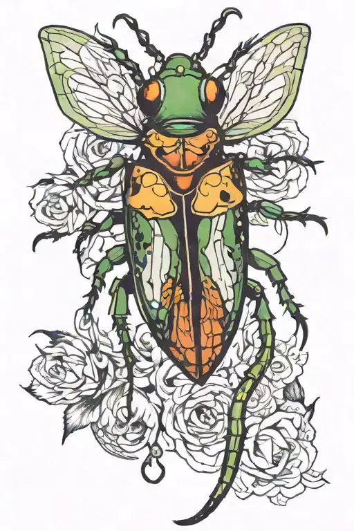 insect, reptile, catacombs tattoo design idea