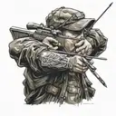 hunter aiming a bow tattoo design idea