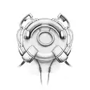 Ute with headphones therapy tattoo design idea