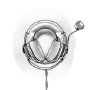 Ute with headphones therapy tattoo design idea