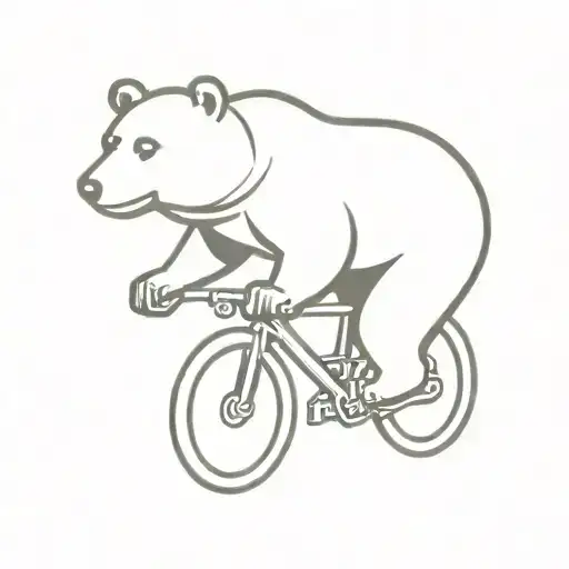 Bear on Bike with Beer mug tattoo design idea