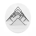 A sewing needle and thread forming the silhouette of a mountain range tattoo design idea