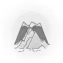 A sewing needle and thread forming the silhouette of a mountain range tattoo design idea