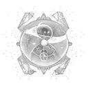  universe time luck wisdome power unity equilibrium peace life ups and down tattoo design idea