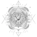  universe time luck wisdome power unity equilibrium peace life ups and down tattoo design idea