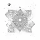  universe time luck wisdome power unity equilibrium peace life ups and down tattoo design idea