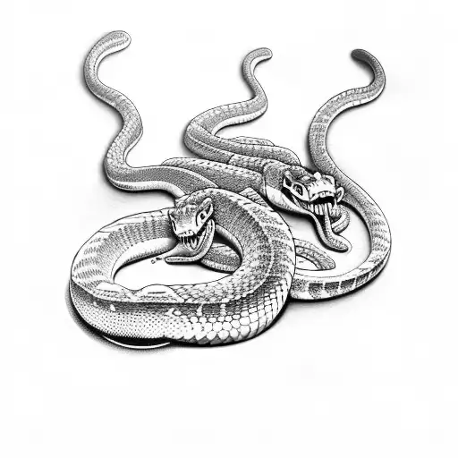 Rattlesnake in forest tattoo design idea
