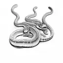 Rattlesnake in forest tattoo design idea