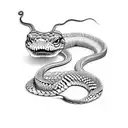Rattlesnake in forest tattoo design idea