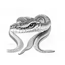 Rattlesnake in forest tattoo design idea