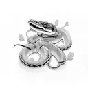 Rattlesnake in forest tattoo design idea