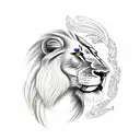 lion, lamb and dove tattoo design idea