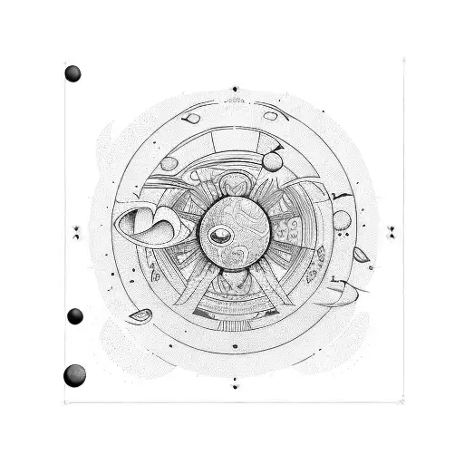 all planets in vertical row  tattoo design idea