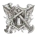 sledgehammer case and justice tattoo design idea