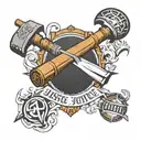 sledgehammer case and justice tattoo design idea