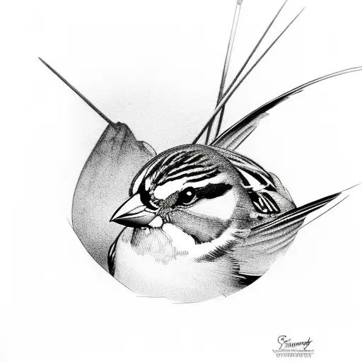 Sparrow tattoo design idea