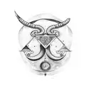libra scales with capricorn  tattoo design idea