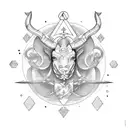 libra scales with capricorn  tattoo design idea