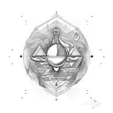 libra scales with capricorn  tattoo design idea