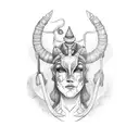 libra scales with capricorn  tattoo design idea