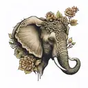 half face elephant with forest on forearm  tattoo design idea