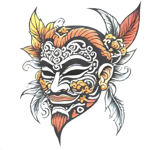 mask bali tattoo design idea