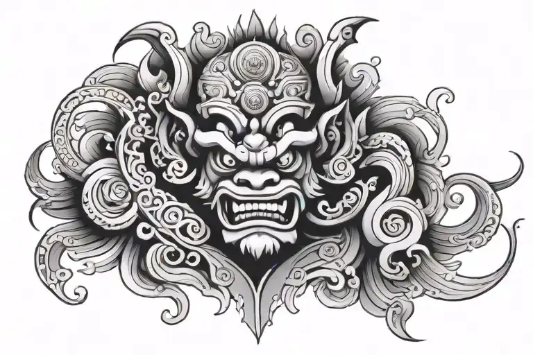 Balinese Barong tattoo design idea