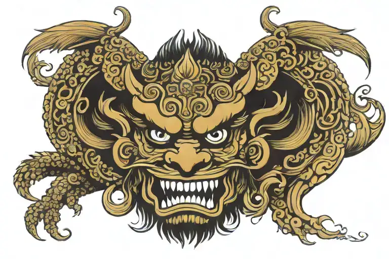 Balinese Barong tattoo design idea