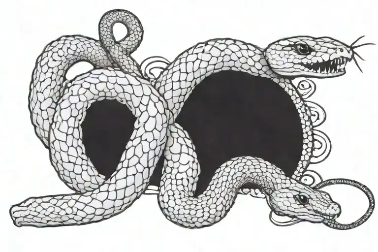 basilic snake tattoo design idea