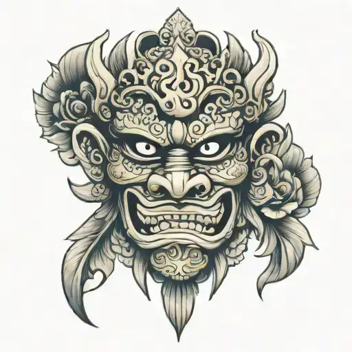 mask barong broken barong tattoo design idea