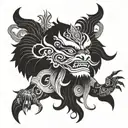 baron bali barong tattoo design idea