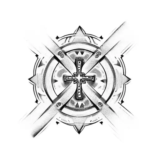 cross with a crown tattoo design idea