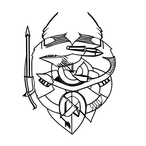 hunting arrow tattoo design idea