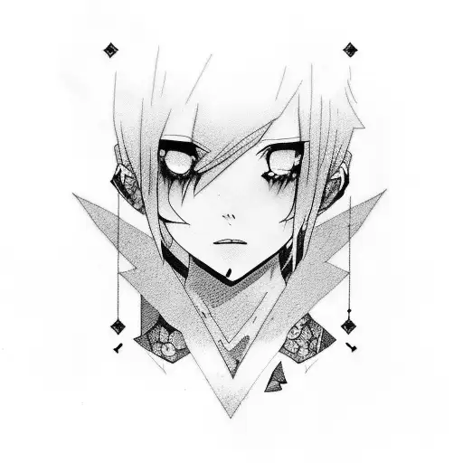 Emo, dead inside, goth, sad, expressive tattoo, you can add anime fragments tattoo design idea