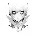 Emo, dead inside, goth, sad, expressive tattoo, you can add anime fragments tattoo design idea