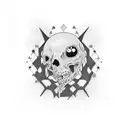 Emo, dead inside, goth, sad, expressive tattoo, you can add anime fragments tattoo design idea