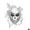 Emo, dead inside, goth, sad, expressive tattoo, you can add anime fragments tattoo design idea