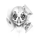 Emo, dead inside, goth, sad, expressive tattoo, you can add anime fragments tattoo design idea
