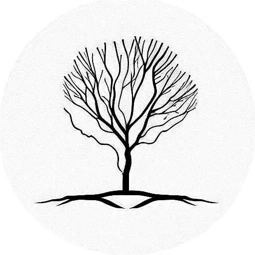 tree with breast cancer ribbon tattoo design idea