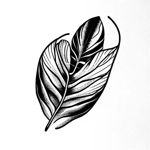 banana plant leaf tattoo design idea