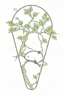 baobao with ivy and moss covered tree tattoo design idea