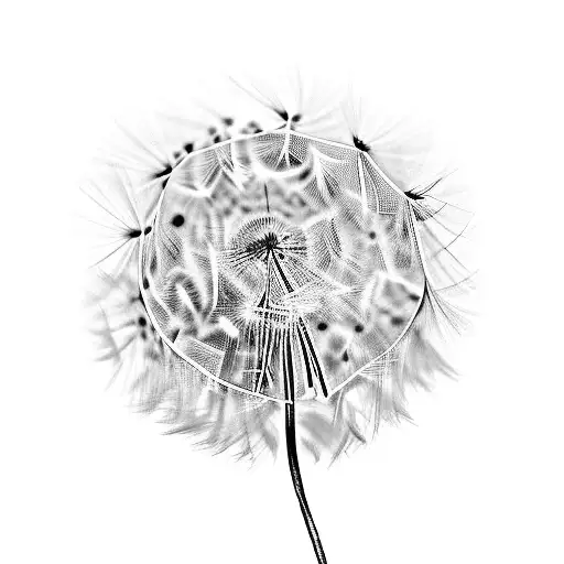 A dandelion blowing in the wind, with each seed representing a cherished memory of the child tattoo design idea