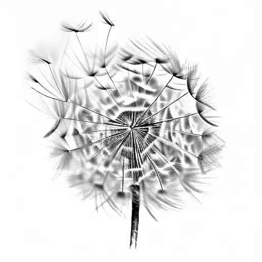 A dandelion blowing in the wind, with each seed representing a cherished memory of the child tattoo design idea
