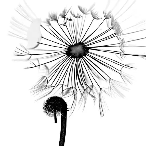 A dandelion blowing in the wind, with each seed representing a cherished memory of the child tattoo design idea