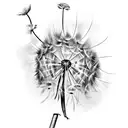 A dandelion blowing in the wind, with each seed representing a cherished memory of the child tattoo design idea