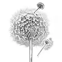 A dandelion blowing in the wind, with each seed representing a cherished memory of the child tattoo design idea